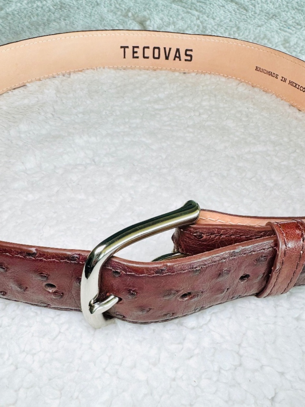Tecovas Belt Men's 32 Genuine Ostrich Hazelnut Cowboy Western 1.375" Width